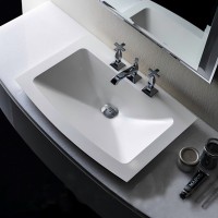 1XXLV041  Bania Раковина 70х47  білий мінеральний мармур,1 отвір під змішувач (1 сорт) KAROL