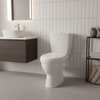 209905UA Antysplash Унітаз-компакт підлоговий, косой випуск, бачок 3/6л, нижній підвід води, сидіння KOLO фото 3