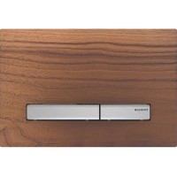 115.788.JX.2 Sigma50 Клавіша з подвійним змивом, колір хром, декоративне оздоблення чорний горіх (1  Geberit фото 3