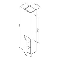 M80CSR0361WG38 LIKE Шафа-колонна на підлогу, права 36 см, білий глянець (1 сорт) AM.PM фото 1