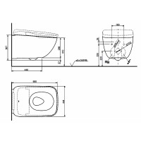 CW927PZY#NW1 Neorest WX1 Унітаз підвісний з функцією біде, білий, Tornado flush (1 сорт) TOTO фото 2