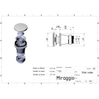 Донний клапан click-clack miramarble, білий (1 сорт) MIRAGGIO фото 1