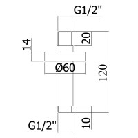 ZSOF064NO  elle-effe Тримач верхнього душу зі стелі, 120 мм, чорний мат (1 сорт) Paffoni фото 1