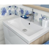 Умивальник меблевий COMO 80 з отвором для змішувача, з переливом, білий глянець (картон) без логотип CERSANIT-С Україна фото 5