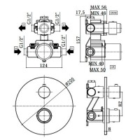 LIQ018ST LIGHT Змішувач для ванни термостатичний прихованого монтажу, нерж.сталь (1 сорт) Paffoni фото 2
