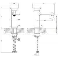 66002-726 ORIGINI Змішувач для раковини , Warm Bronze Br.PVD (1 сорт) GESSI фото 2