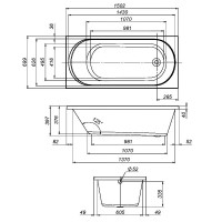 W94A-150-070W-A1  X-Joy  Ванна акрилова spirit 150x70,  біла (1 сорт) AM.PM фото 1