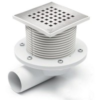 G 425 NXL Двокорпусний трап з гор. підключенням DN50, h-113-169 mm, решітка Квадрати, з сухим сифоно MCH