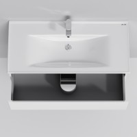 M85-FHX1002-WC1002WG38 X-Joy, База з раковиною, підвісна, 100 см, 2 ящика, білий глянець (1 сорт) AM.PM фото 2