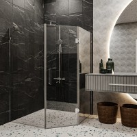 SE0240 ART 3.0 Душова кабіна, п'ятикутна, розпашна, 1000*1000, без піддона, скло прозоре, хром (1 со Devit фото 5