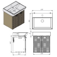 484050W Flow Тумба 50 з умивальником та ручками, білий матовий (1 сорт) Devit фото 5