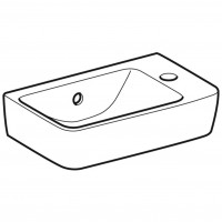 501.517.00.7 Selnova Compact Раковина зі скороченим вилітом 40см, отвір для змішувача справа, з пере Geberit фото 1