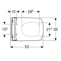 501.961.00.1 Selnova Square Комплект підвісного унітазу воронкоподібний, 53см, прямокутний, Rimfree, Geberit промо фото 2