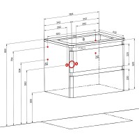 7682 Тумба Акцент (каштан) з умивальником Альфа 70 см (консольна) (1 сорт) Аква Родос фото 1