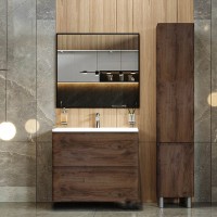7682 Тумба Акцент (каштан) з умивальником Альфа 70 см (консольна) (1 сорт) Аква Родос фото 6