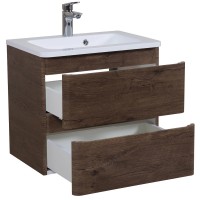 7682 Тумба Акцент (каштан) з умивальником Альфа 70 см (консольна) (1 сорт) Аква Родос фото 2