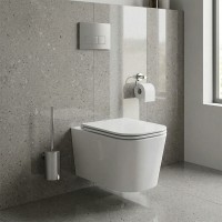 3050120 Fly Підвісний безобідковий унітаз з кришкою soft-close, білий глянець (1 сорт) Devit фото 4