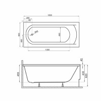 CLAS18080 CLASSIC Ванна 180x80 см + ніжки (1 сорт) Devit фото 3