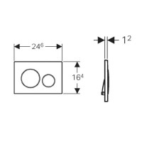 115.882.JQ.1 Sigma20 round Клавіша з подвійним змивом,легкоочисна поверхня,хром матовий/хром глянцев Geberit фото 2
