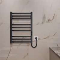 6.1.0100.06.BM Рушникосушка ел. HF London 570х430 чорний мат, в комплекті з прих.підкл (1 сорт) Hygge Family фото 6