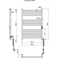 6.1.0302.06.BM Рушникосушка ел. HF Greenwich 770х530 чорний мат, в комплекті з прих.підкл (1 сорт) Hygge Family фото 2