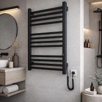 6.1.0102.06.BM Рушникосушка ел. HF London 770х530 чорний мат, в комплекті з прих.підкл (1 сорт) Hygge Family фото 7