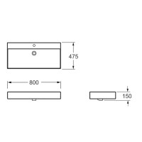 1810080 LINEA Раковина підвісна/меблева 475х800 без доного клапана, біла (1 сорт) Devit фото 1