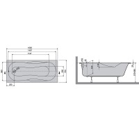 LIF16070 Life Ванна 160x70 см + ніжки, біла (1 сорт) Devit фото 1