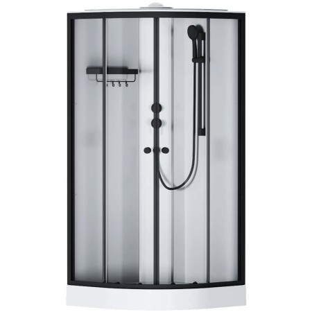 W94C-401-090BT X-Joy, Душова кабіна 90x90, профіль чорний матовий, скло прозоре (1 сорт) AM.PM