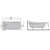 LIF17070 Life Ванна 170x70 см + ніжки, біла (1 сорт) Devit фото 2