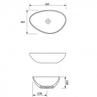 K116-052 MODUO Раковина  на стільницю асиметрична 55х36, білий (1 сорт) CERSANIT-С Україна фото 4