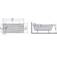 LIF15070 Life Ванна 150x70 см + ніжки, біла (1 сорт) Devit фото 2
