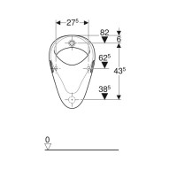 502.895.00.1 Felix Уринал, прихований підвід, прихований відвід, колір білий глянець (1 сорт) Geberit фото 2