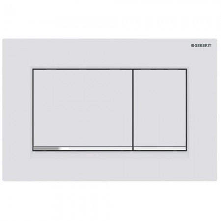 115.883.JT.1 Sigma20 square клавіша змиву, подвійний змив, білий мат/хром глянець (1 сорт) Geberit