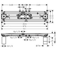 10922180 Showerheaven 1200/300 4JET Внутрішня частина верхнього душу (1 сорт) Axor фото 1