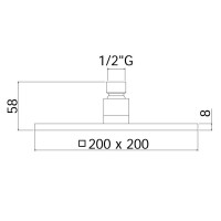 ZSOF075ST SYNCRO Верхній душ 200*200,   Steel looking (1 сорт) Paffoni фото 2