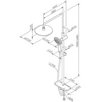 F0780222 Like Душова система  з верхнім душем 220мм, чорний мат (1 сорт) AM.PM фото 1