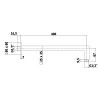 ZSOF063ST elle-effe Тримач верхнього душу, 400 мм,   Steel looking (1 сорт) Paffoni фото 1