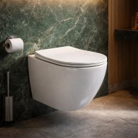 HT-1014C-WHT009 AQUAMOD Унітаз підвісний безобідковий з турбозмивом з кришкою quick-fix, soft-close  Devit