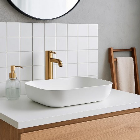 LVP2  POOL 2 раковина на стільницю без перелива 62х42, біла глянцева (1 сорт) SDR