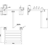 GW11 24 04 01  Сидіння для душу, з опорою, 400 x 450 mm,  нержавіюча сталь (1 сорт) GENWEC фото 1