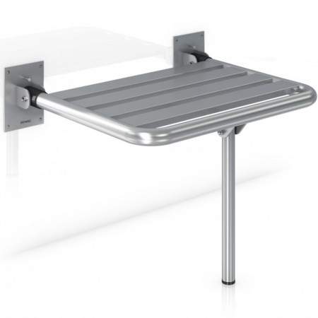 GW11 24 04 01  Сидіння для душу, з опорою, 400 x 450 mm,  нержавіюча сталь (1 сорт) GENWEC