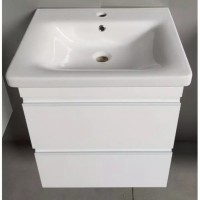 753055W FRAME Біла глянцева тумба 55см з раковиною та сифоном (1 сорт) Devit фото 5