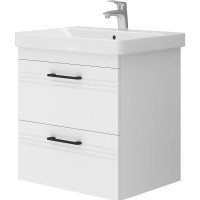 454060W Urbanis Тумба 60 см з раковиною та чорними ручками, біла (1 сорт) Devit фото 1