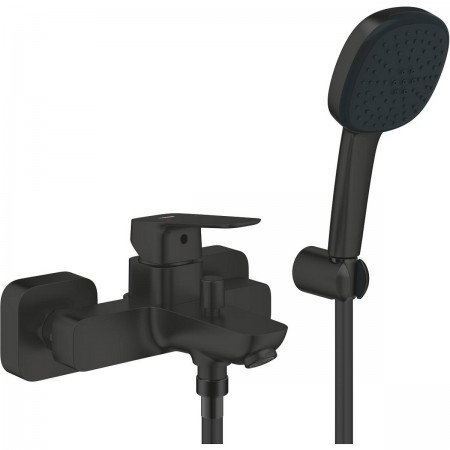 1018142430 Cubeo Змішувач одноважільний для ванни з ручним душем, чорний матовий (1 сорт) Grohe