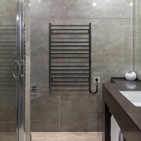 6.1.0302.06.BM Рушникосушка ел. HF Greenwich 770х530 чорний мат, в комплекті з прих.підкл (1 сорт) Hygge Family фото 4