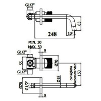 JO007CR70 Paffoni JO Змішувач для раковини, вилив 248мм, хром (1 сорт) Paffoni фото 2