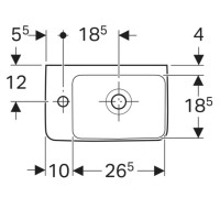 501.518.00.7 Selnova Compact Раковина зі скороченим вилітом 40см, отвір для змішувача зліва, з перел Geberit фото 2