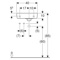 501.518.00.7 Selnova Compact Раковина зі скороченим вилітом 40см, отвір для змішувача зліва, з перел Geberit фото 3