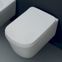 5191 30 Tribeca кришка для унітазу SLIM quick-fix, soft-close, петлі хром, білий матовий (1 сорт) Kerasan фото 1